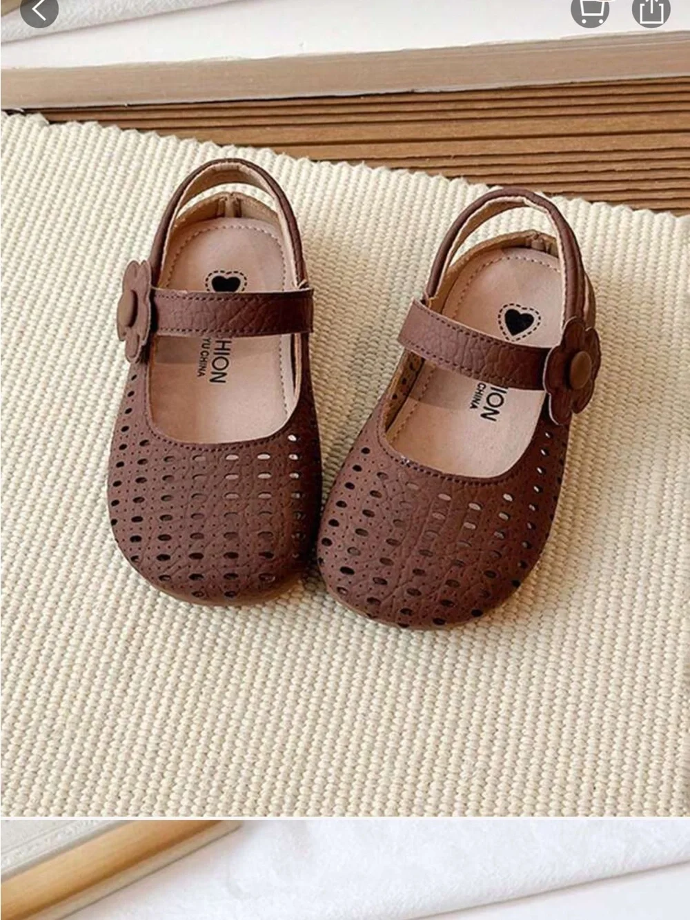Little Girls Brown Mary Jane Shoes with Strap